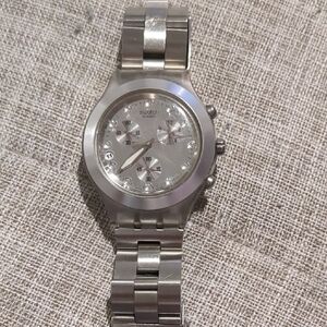 swatch irony silver watch